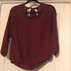 3/$25 EUC Gorgeous Wine Charlotte Russe Top Size L